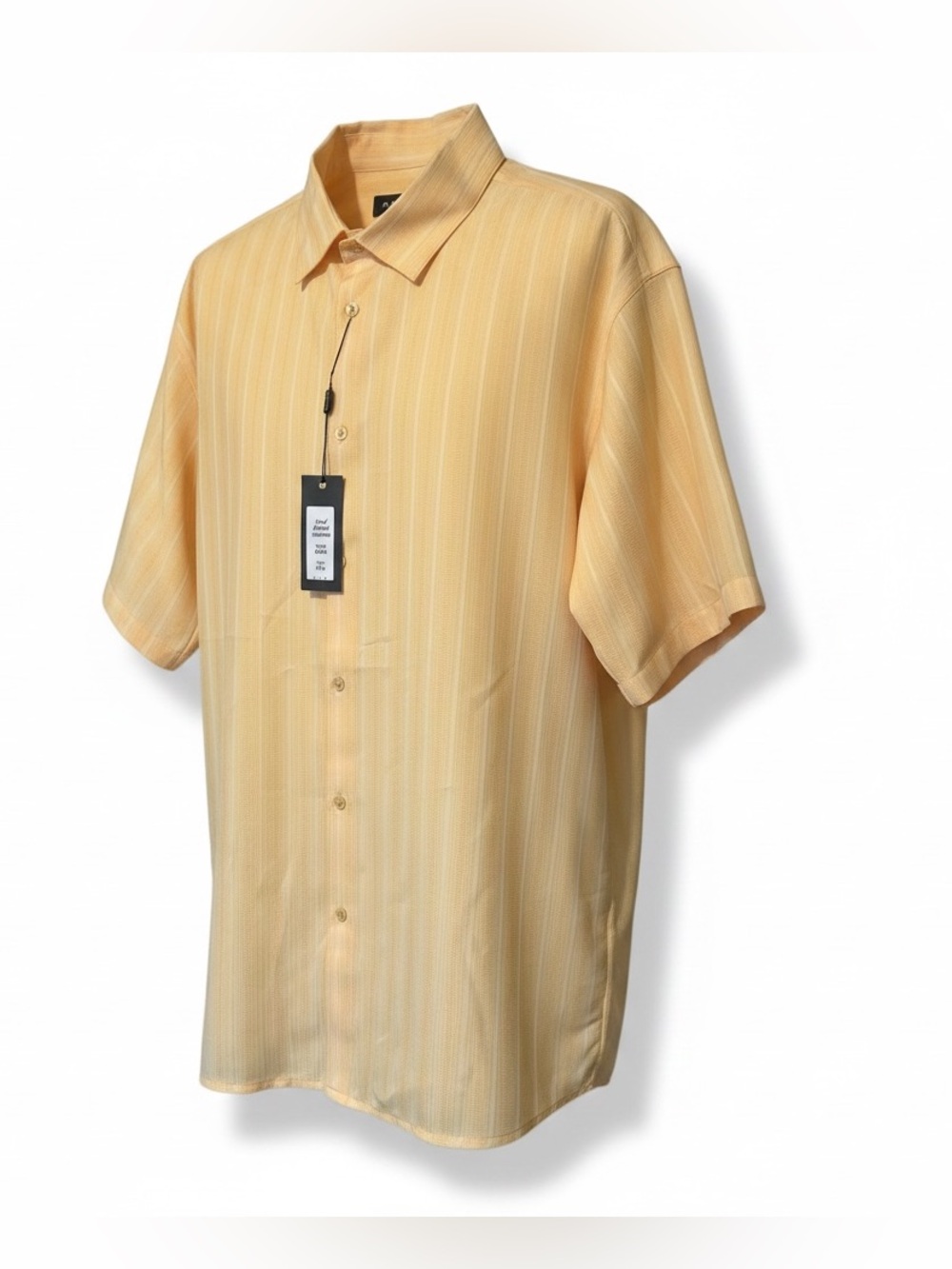 Men's Short-Sleeve Button-Down Shirt in Light Yellow - Casual
